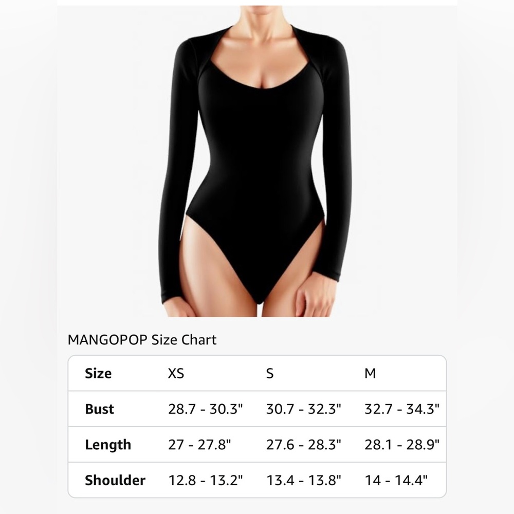 BUNDLE NWOT 2 Pack Mangopop Black Long Sleeve Bodysuits - Picture 7 of 12